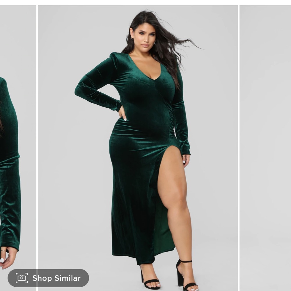 NWT - Love Sex Magic Velvet Dress - Hunter - FASHION NOVA